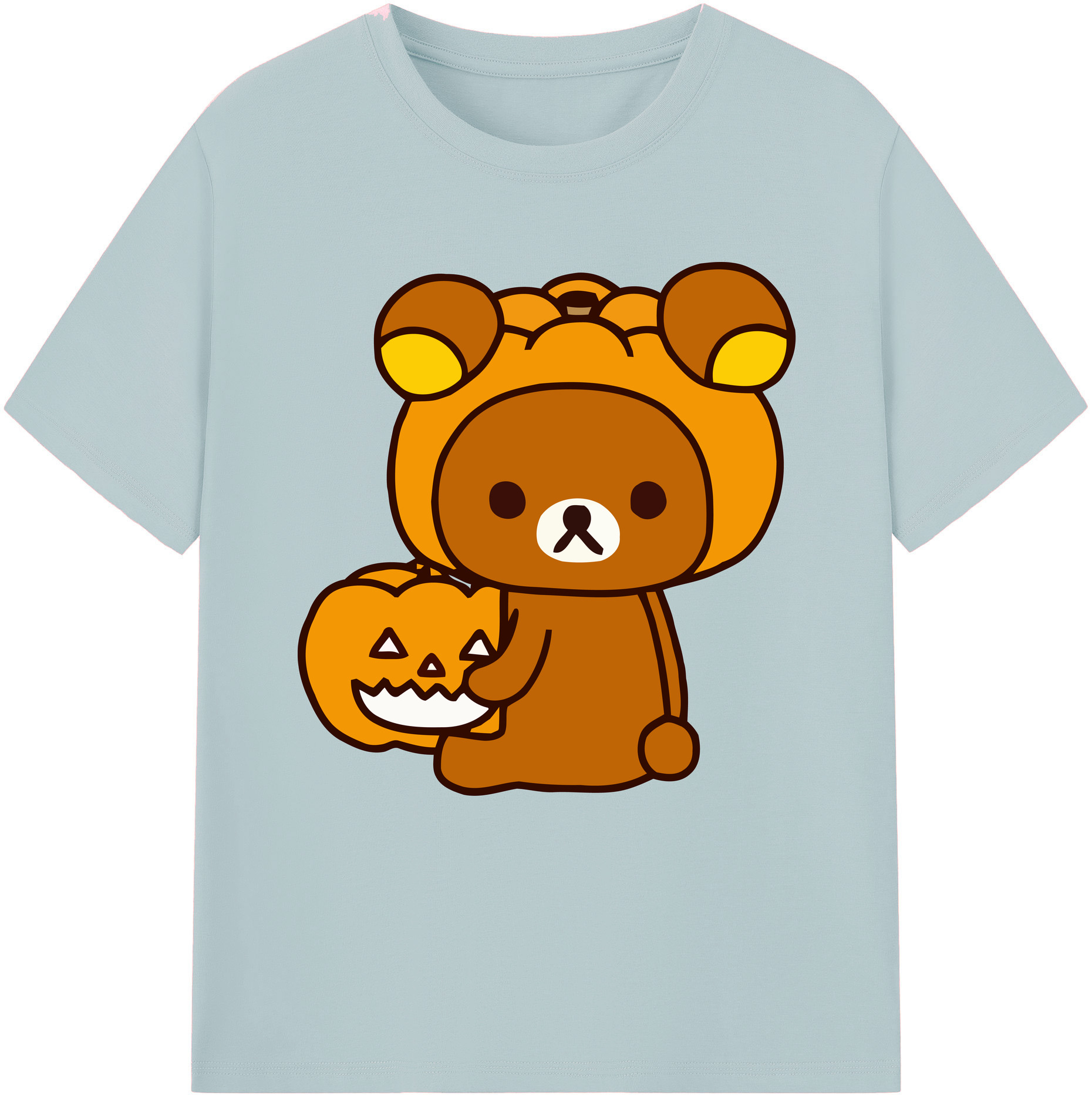 （画像用） リラックマ リラックマ キイロイトリ Rilakkuma Korilakkuma Kiiroitori 綿100％半袖Tシャツ（フロントプリント）